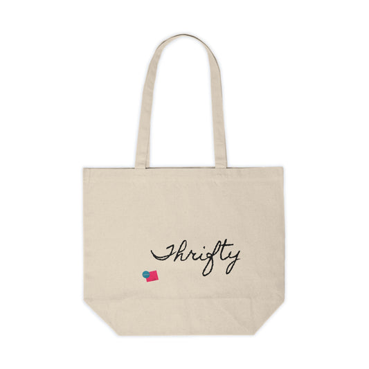 Eco-Friendly Canvas Shopping Tote - 'Thrifty' Design