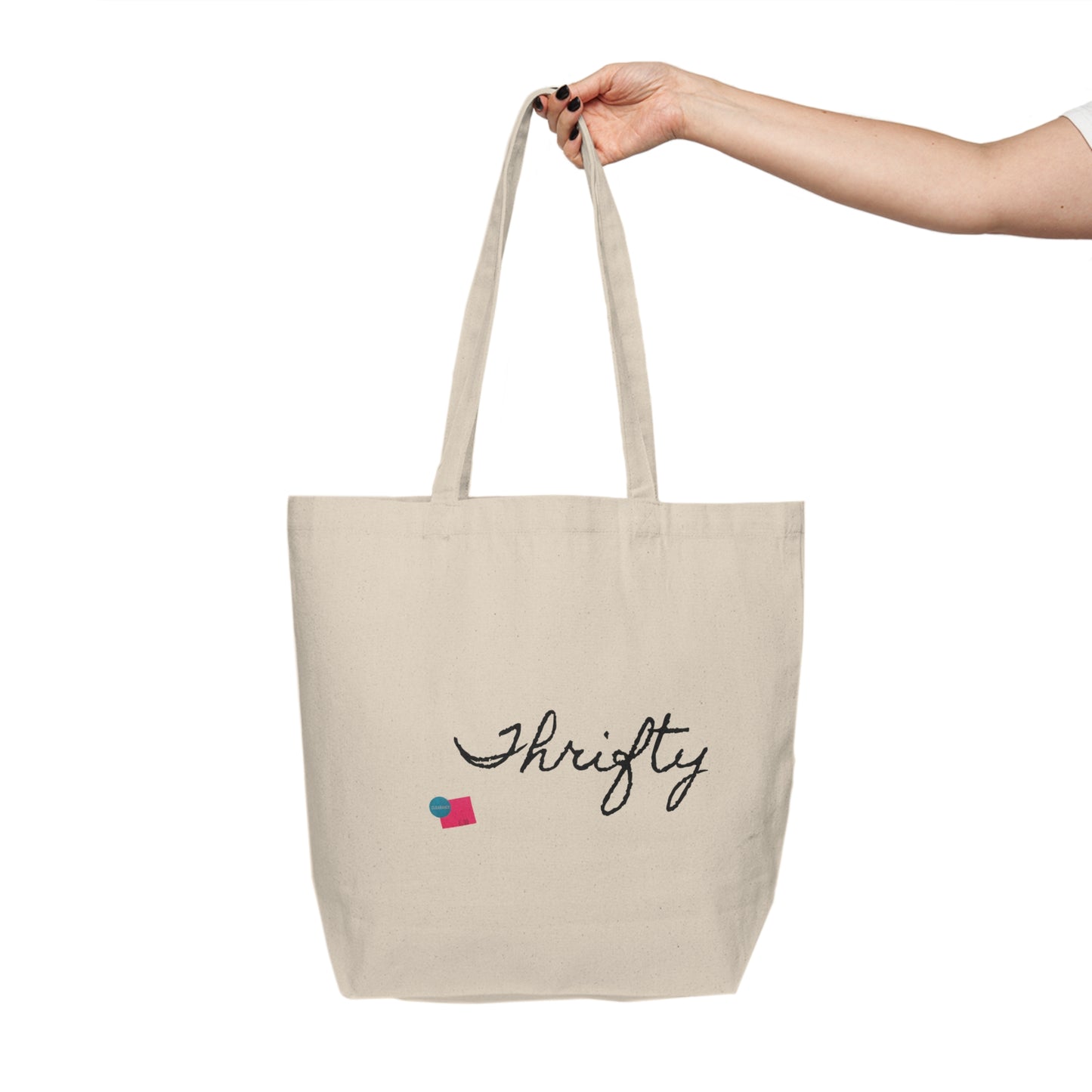 Eco-Friendly Canvas Shopping Tote - 'Thrifty' Design
