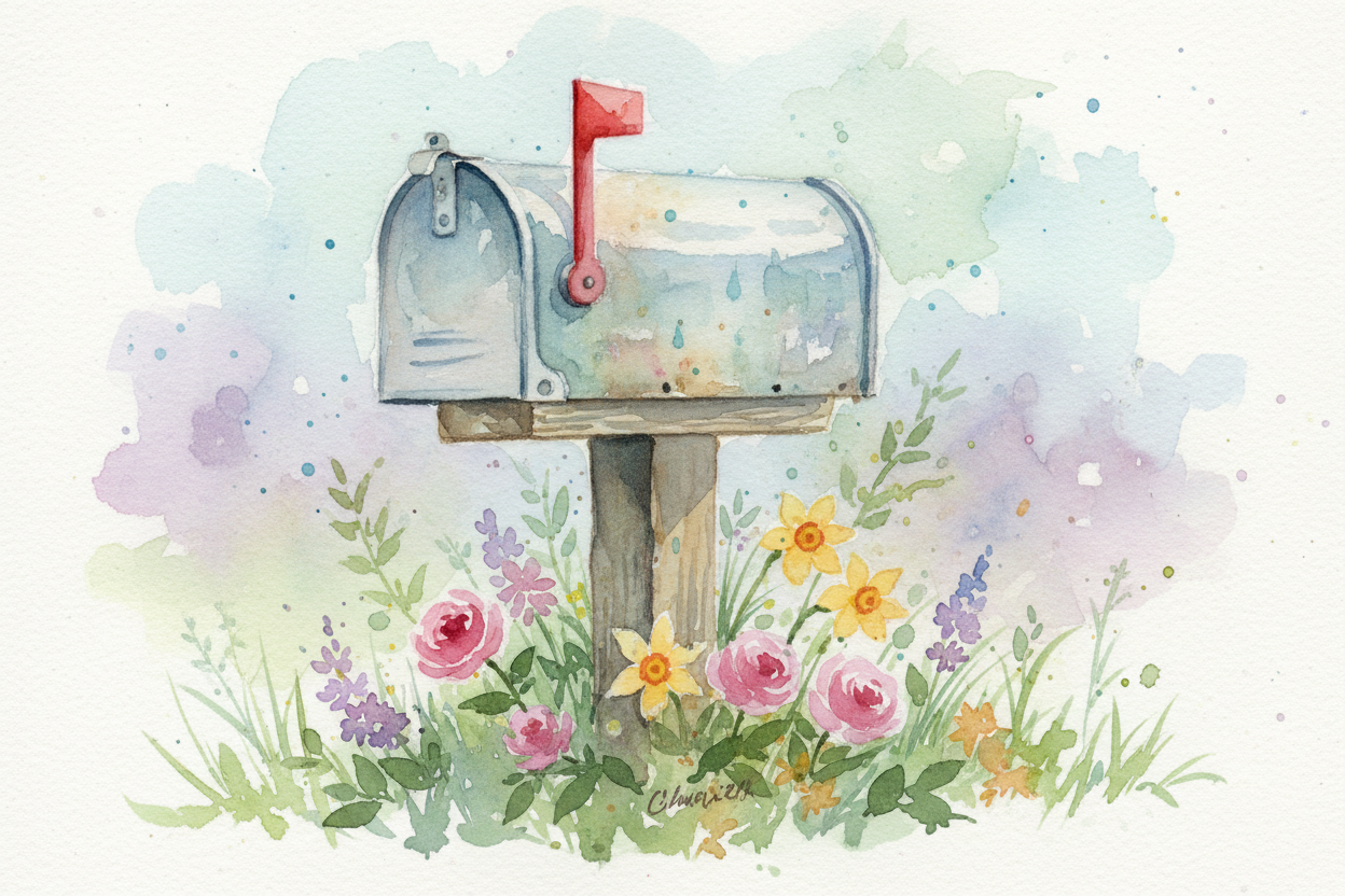 watercolor mailbox